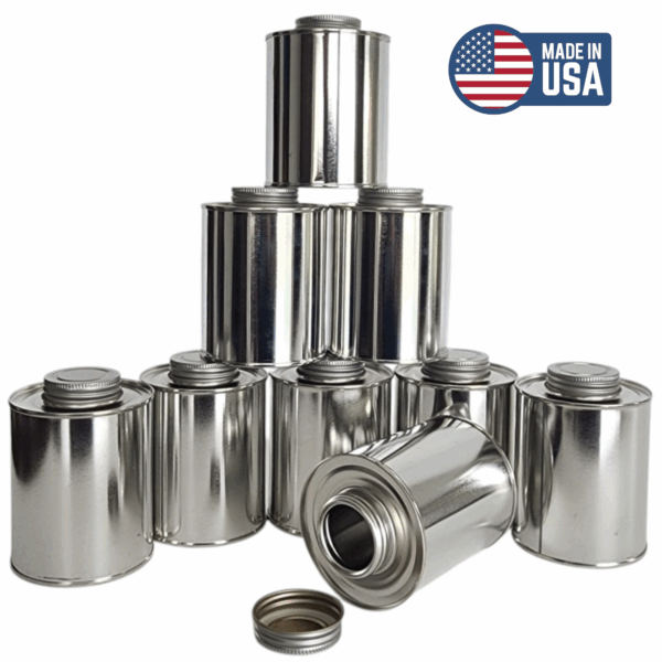 MCD Pint Utility Cans with Delta Openings and Screw Top Lids (9 Pack)